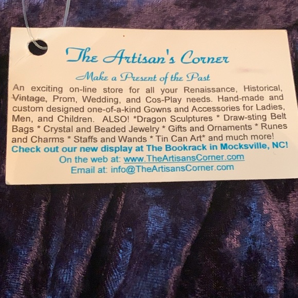 Custom Design Renaissance Midi Navy Crushed Velvet Skirt. 8-10 avg. - Picture 4 of 10